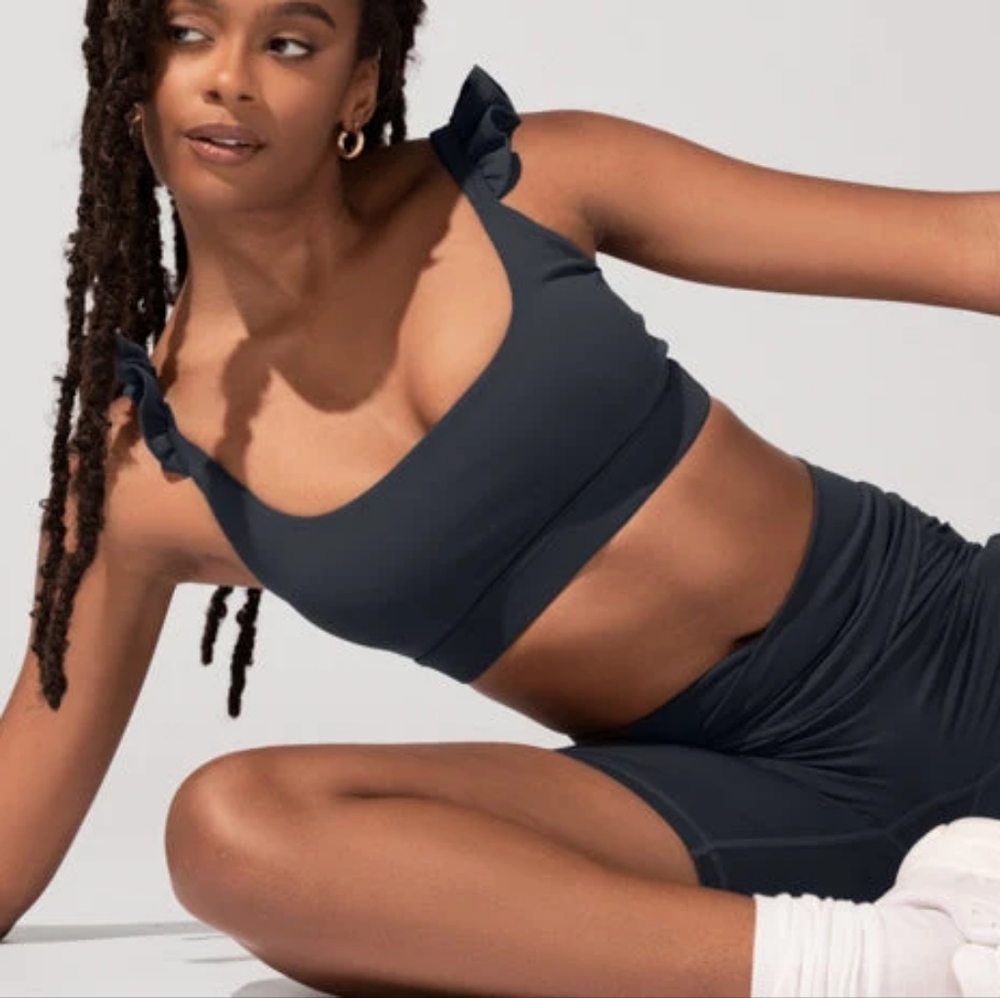 Popflex Romance Ruffle Bra - Smoky Grey